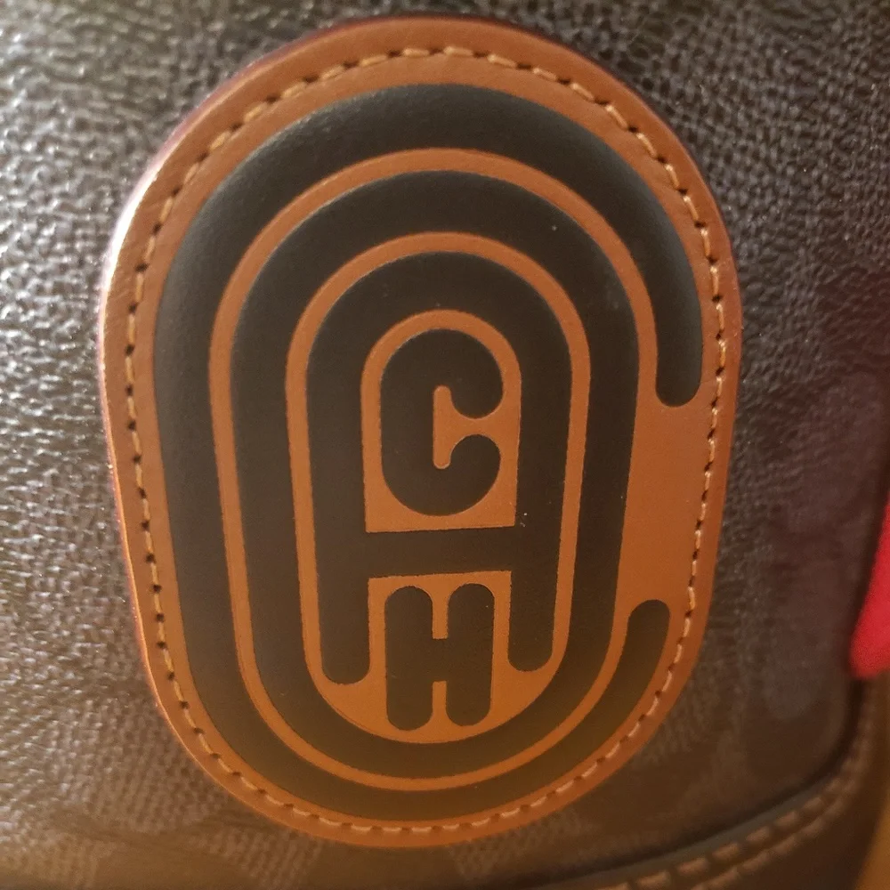 Coach Rivington Signature/Leather Drawstring Backpack - Picture 9 of 14